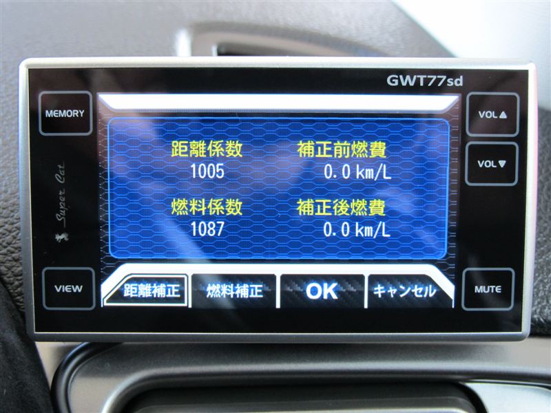 YUPITERU GWT77sd OBD「満タン補正」 設定（スバル エクシーガ