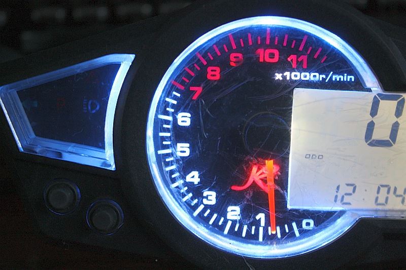 MKデジタルメーター電気式 装着 その1（カワサキ KDX125SR）by
