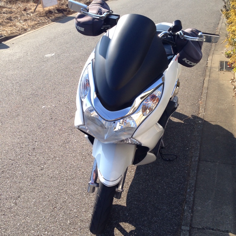 ホンダ pcx pcxjf81 スクリーン ラプターライナー塗装 ラプター塗装
