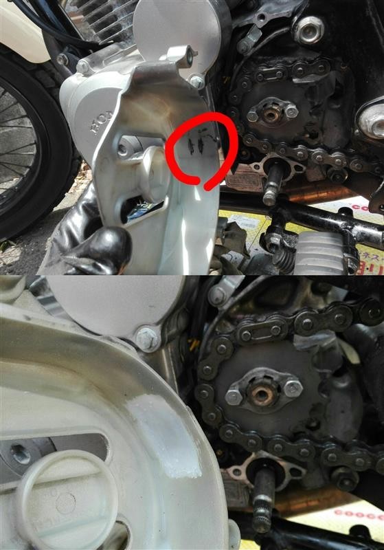 フロントスプロケット交換(13T→14T)（ホンダ FTR223）by