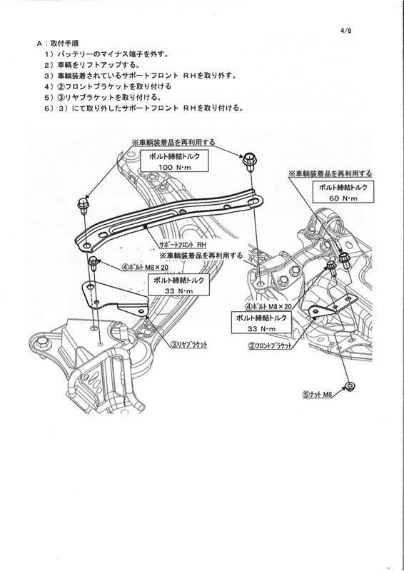 フレキンブル ドロー スティフナー フロントキット取付・取扱