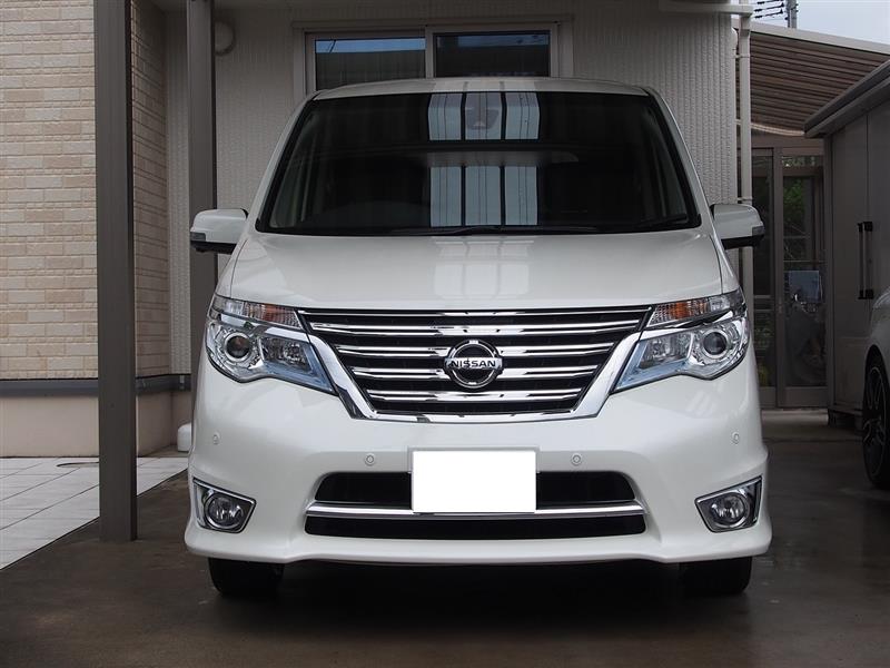 日産 セレナ C26 後期 ハイウェイスター フロント バンパー グリル ガーニッシュ メッキ仕上げ
