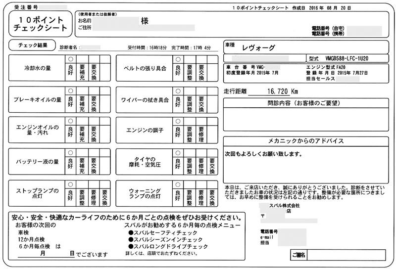 10ポイント無料点検(お客様感謝デイ)