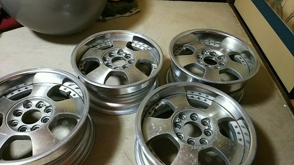 19インチ深リム タイヤホイールセット 自家塗装自家補修 （SSR