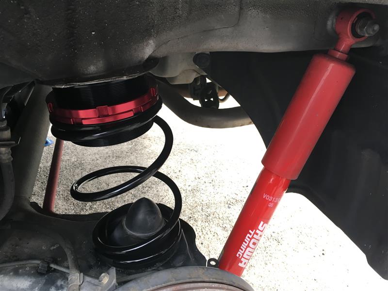 リアスプリング変更（27.5N/mm → 39.2N/mm ＆ 車高調整式