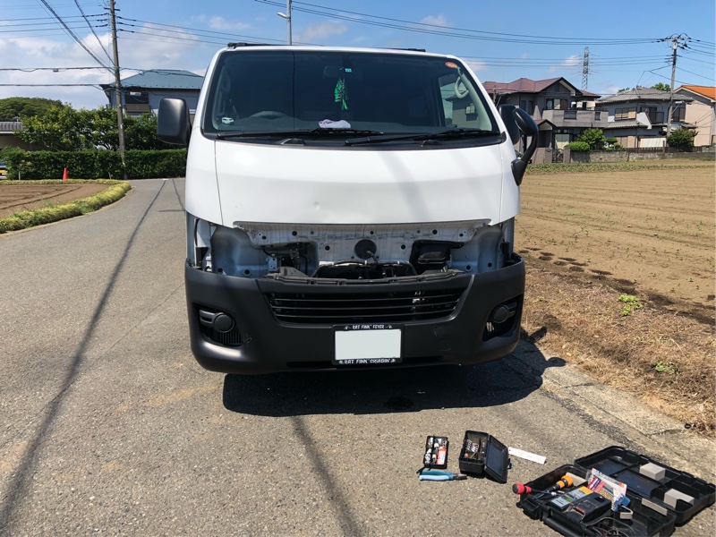 ヘッドライトインナーブラック化（日産 NV350キャラバン）by