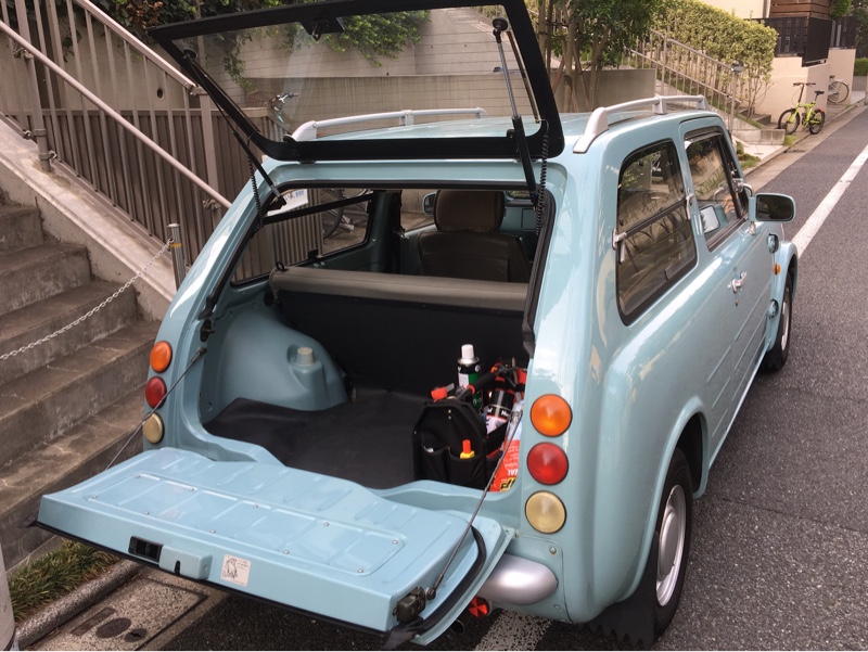 日産 パオ PAO（1989-90年）E-PK10 ガラスハッチダンパー お
