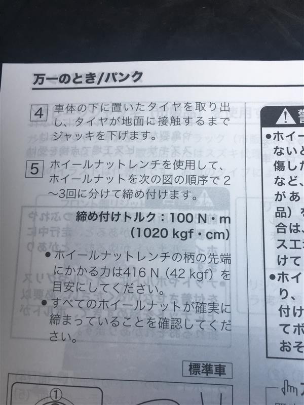 タイヤ 締め付け トルク 表