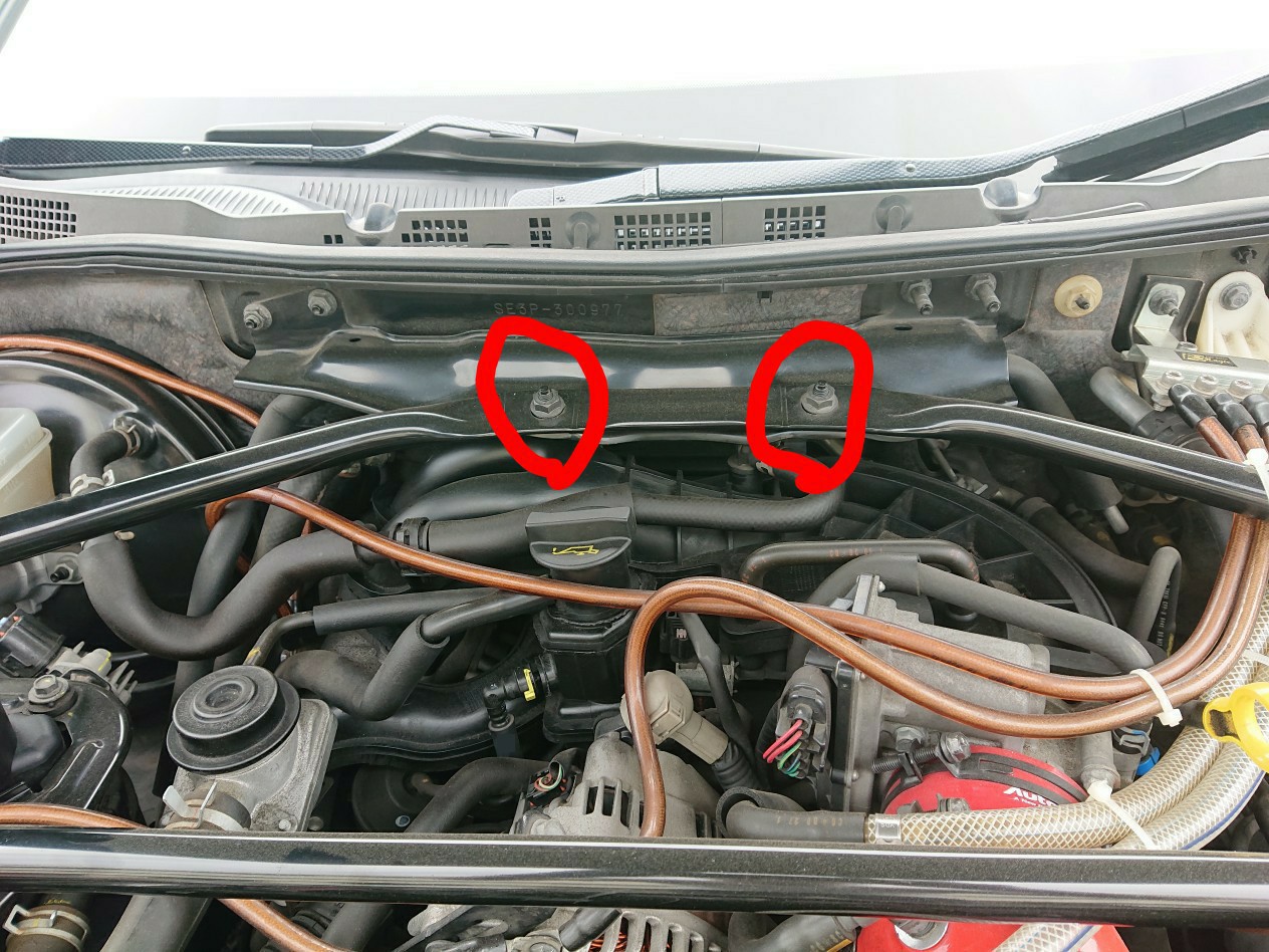 フロントストラットタワーバー取り付け（マツダ RX-8・SE3P）by
