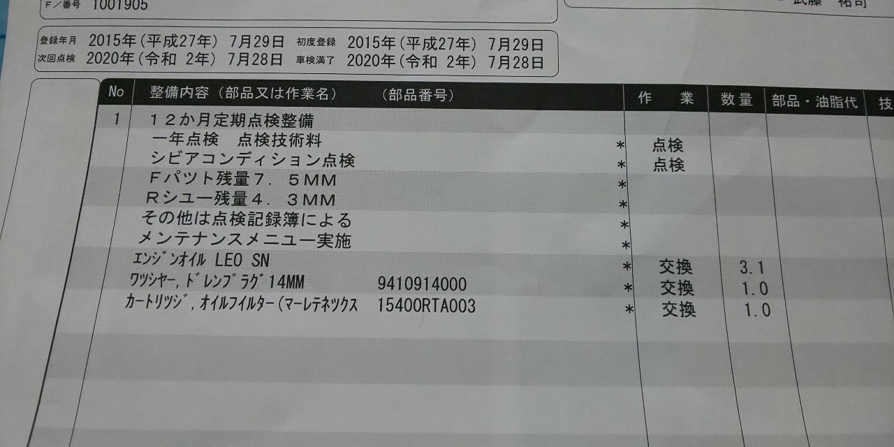 一年点検