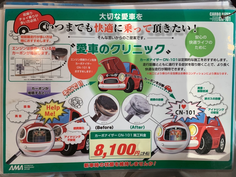 カーボナイザーCN101 燃焼ライン洗浄（ダイハツ ソニカ・L405S