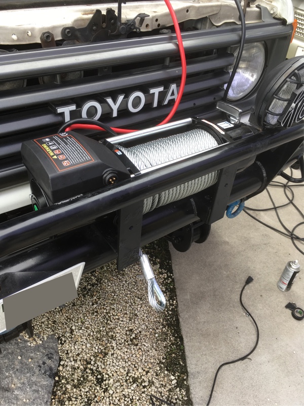 電動ウインチ取付②（トヨタ ランドクルーザー70・HZJ / PZJ