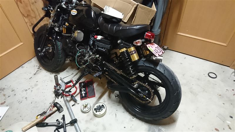 中華エンジンに軽量アウターローターキット取り付け（ホンダ