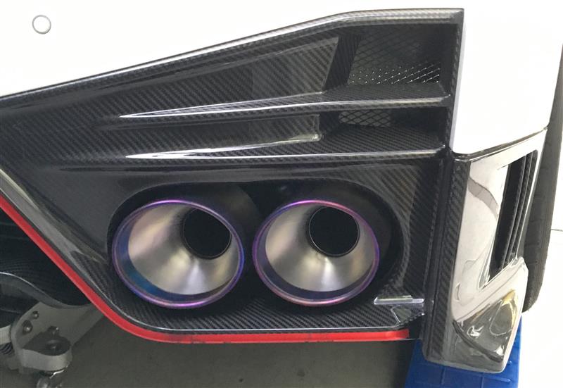 R35 GT-R 純正 マフラーカッター (チタン風) 120パイ バンド付