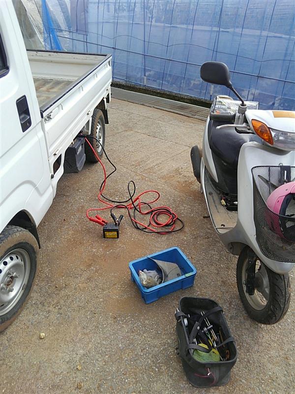 SA16J バッテリー充電<FB/FT4L-BS>14,881km.（ヤマハ JOG CV50