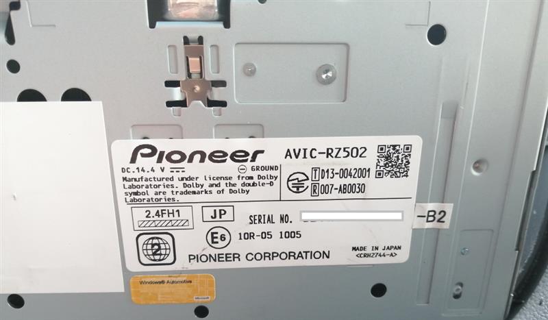 AVIC-RZ502-B2ビジネスモデル 取付け（ホンダ フィット・GE系