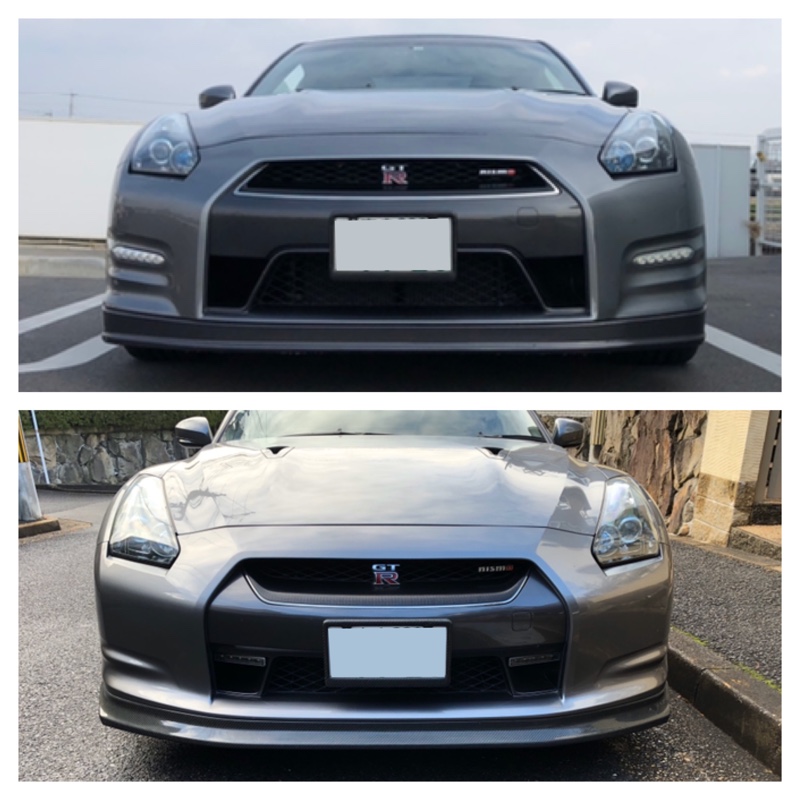 R35 中期 純正バンパー ASSY リップ デイライト グリル サイド