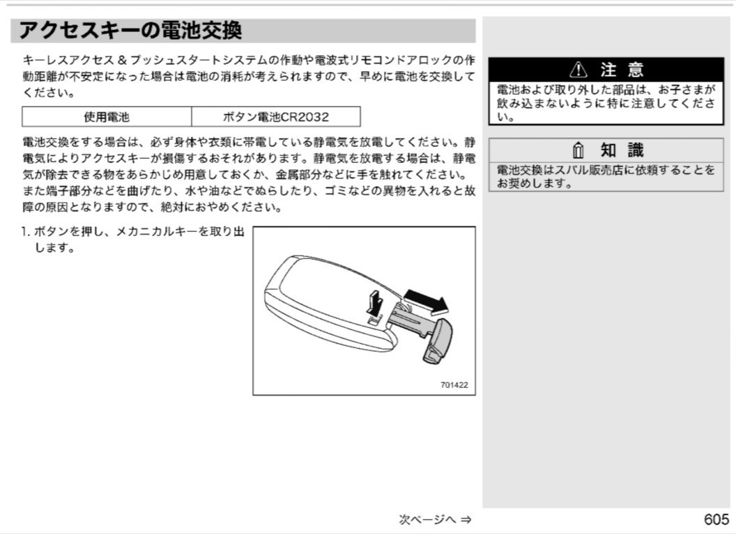 スバルxvのキー電池交換 スバル Xvハイブリッド By ソーヤエステパン みんカラ