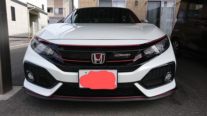 フロントグリルに差し色を追加。(ホンダ シビック フロントグリルに差し色を追加。(ホンダ シビック