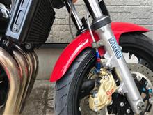 フロントキャリパー交換（ヤマハ FZ400 4YR）by とものふみ