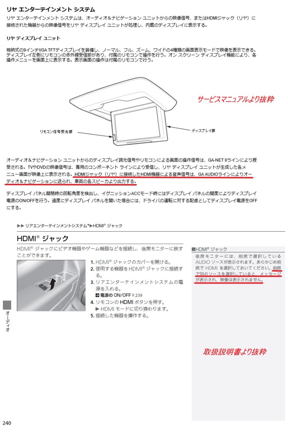 MOPナビ(15M) とリアモニターのイケない関係(ホンダ ステップワゴン
