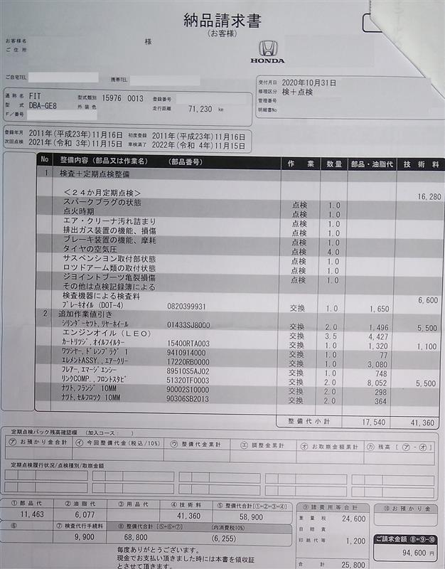 フィット (GE系) FIT 4回目の車検 by hikomae - みんカラ フィット (GE系) FIT 4回目の車検 by hikomae - みんカラ
