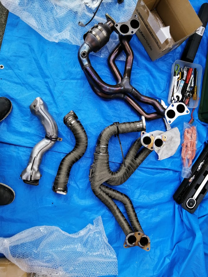 パワークラフトエキゾーストマニホールド＆メタル触媒セット交換