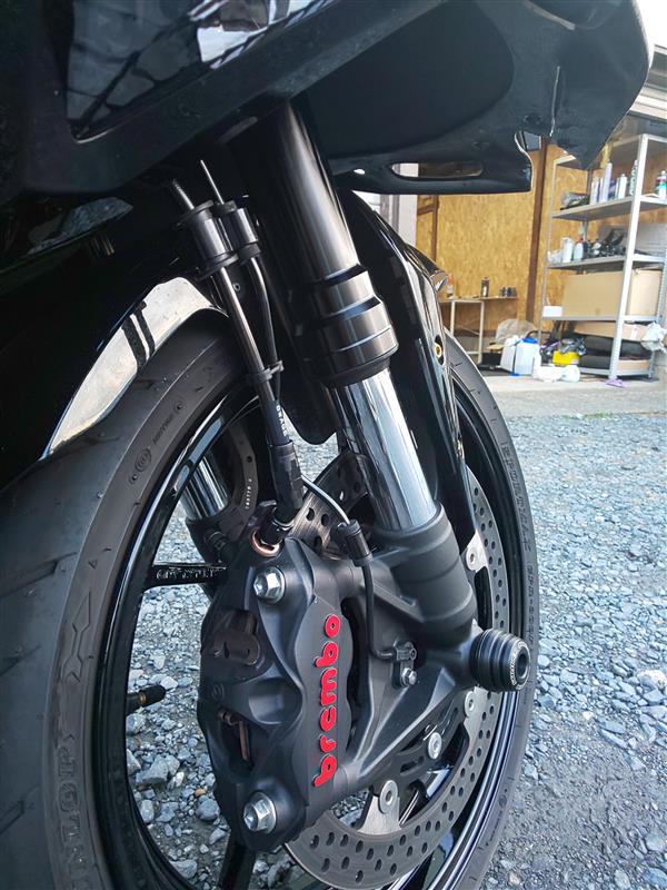 前後ブレーキホースステンメッシュ化キャリパー変更その3