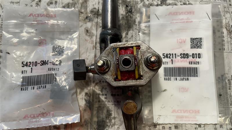 加工したシフトレバーに交換、ついでにシフトOH前編（ホンダ