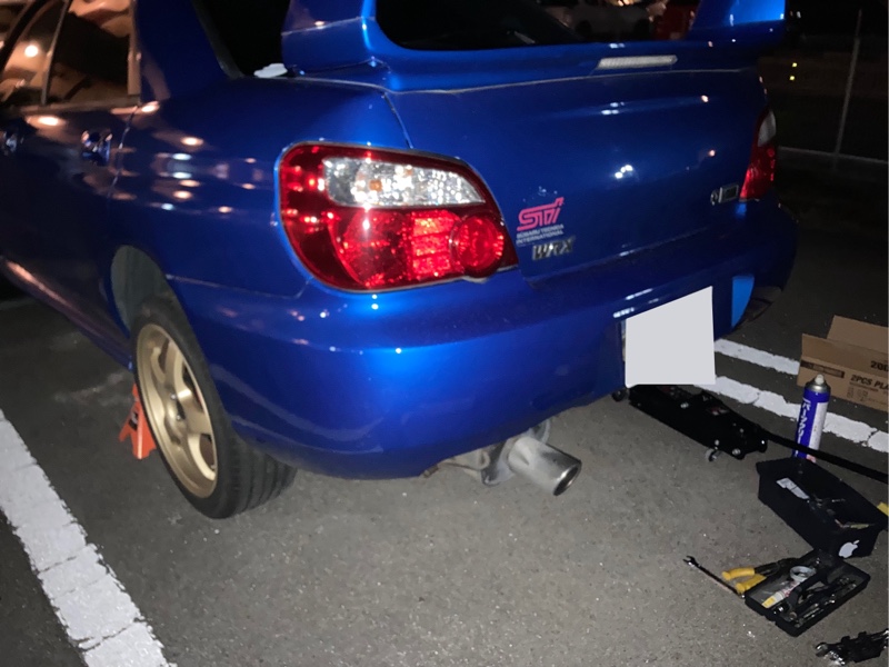 マフラー交換（リアピース＋中間）（スバル インプレッサWRX・GD