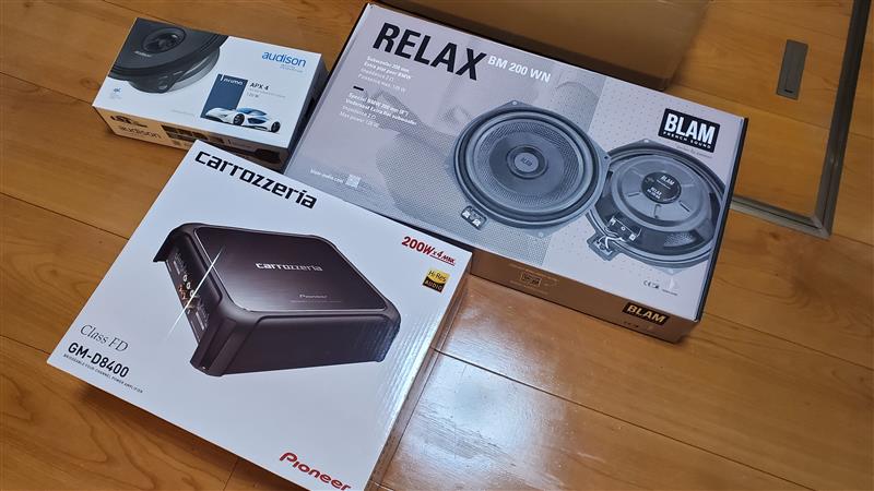 アンプ取付①（カロッツェリア GM-D8400）準備（ミニ MINI・F55