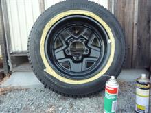 スチールホイール シルバー 錆あり Silver paint on steel wheels. Tried professional spray