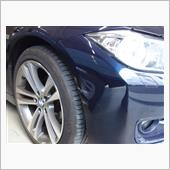 BMW 320d フロントバンパ右側事故 キズ＆変形修理・塗装 東京都小平市の画像