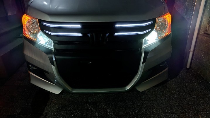 RK ステップワゴン 後期 純正グリル&グリル内イルミLED グリル内