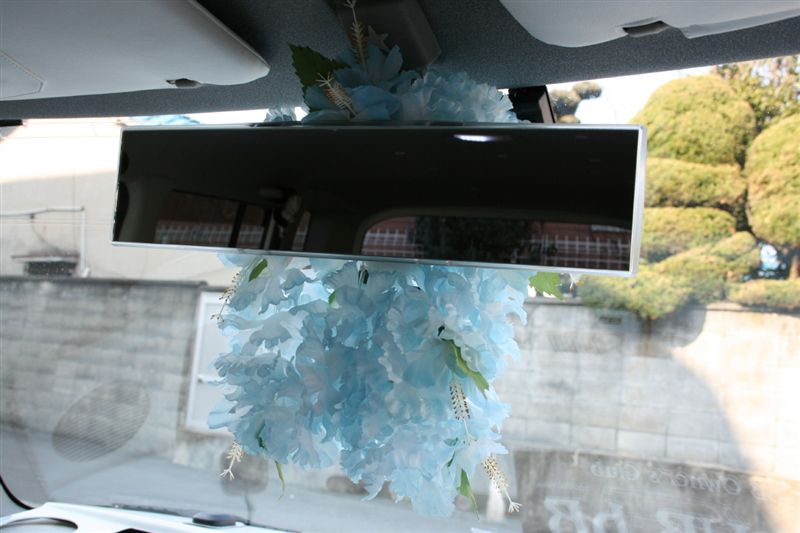 年代物☆ハイビスカス ルームミラー カー用 今ではないデザイン