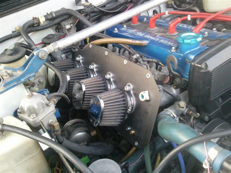 AE86 AE101用4連スロットル エアクリーナー 4スロ ブローバイ