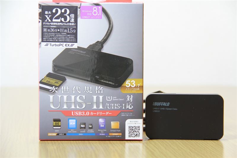 BUFFALO BSCR20TU3BK [UHSII対応高速カードリーダー ライター USB3.0 TurboPC EXモデル ブラック