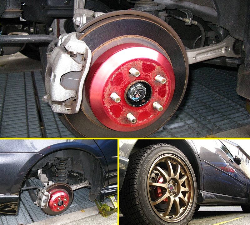 スバル車用 ブレーキディスクカバー 赤アルマイト リヤ用 のパーツレビュー レガシィツーリングワゴン 調布市のkaz みんカラ