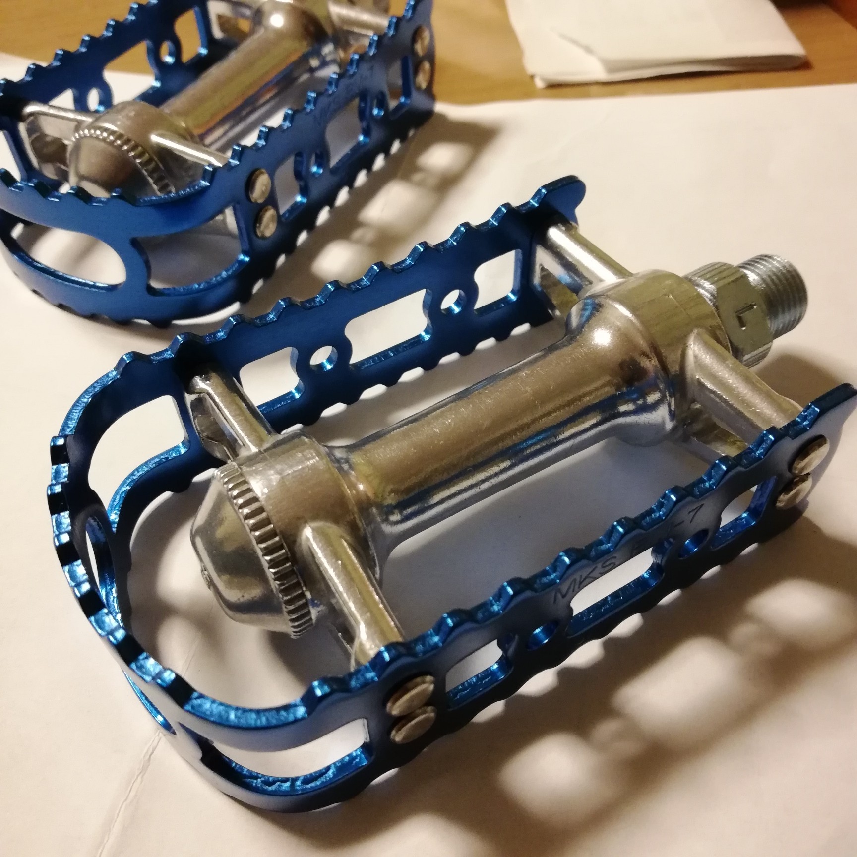 BLUE New MKS BM-7 NEXT 70TH Anniversary BMX Platform Bicycle Pedals 9//16/"