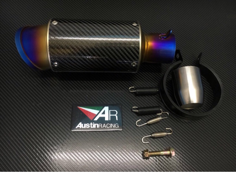 Austin RACING 50.8mm チタン カーボン ショートサイレンサー マフラー