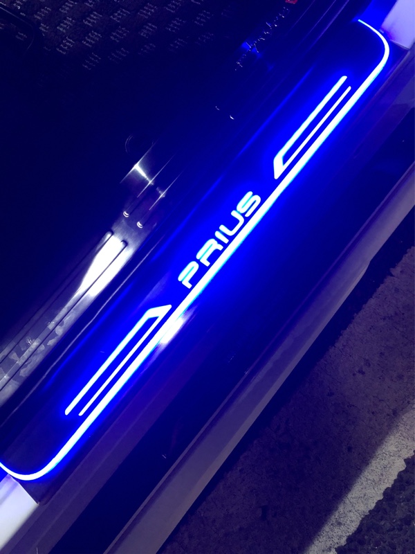 プリウス スカッフプレート PRIUS LED 青 ブルー 光る 流れる ...