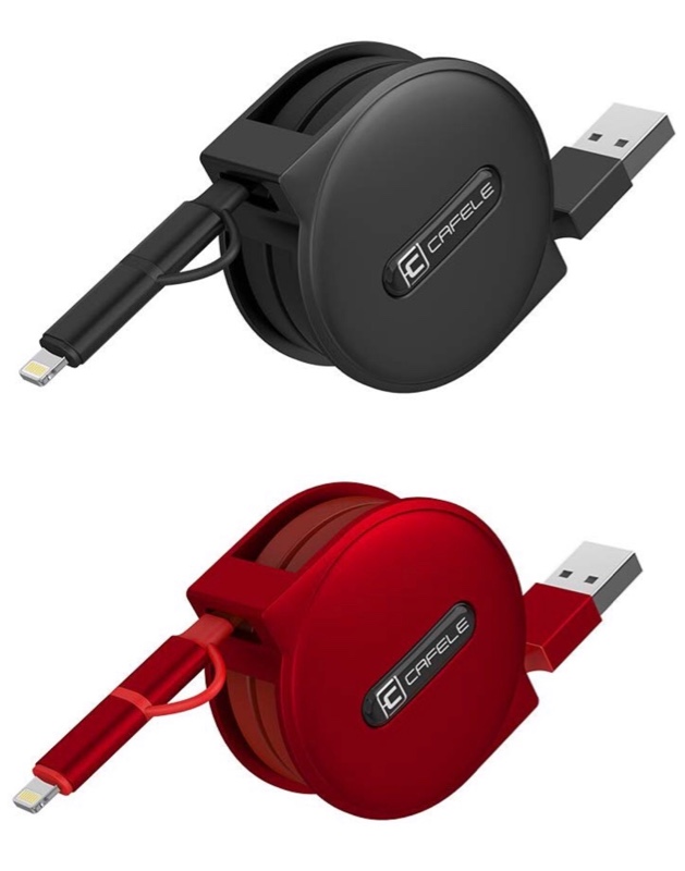 小物などお買い得な福袋 CA2in1ケーブル CAFELE リール式充電ケーブル コンパクト 1.5m リール