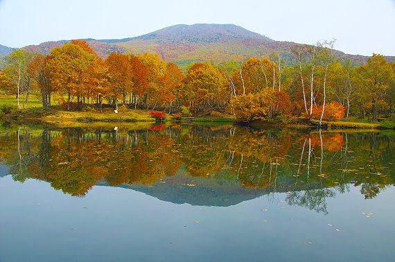 清水ヶ池より妙高山を望む