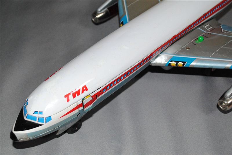 野村トーイ、ブリキ製、大型電動走行ボーイング707（TWA