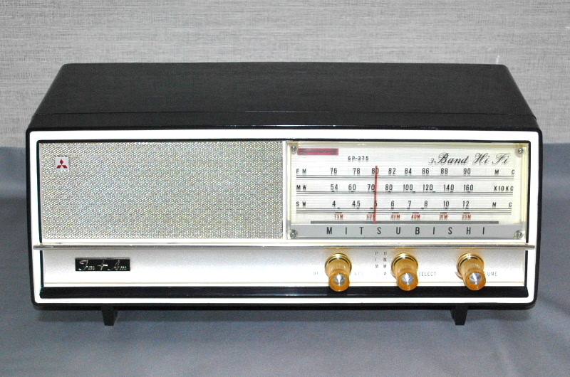 三菱電機 MITUBISHI FM付き 3バンド 真空管ラジオ 6P-375｜覆面