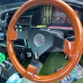 OBA ウッドステアリング 35φ