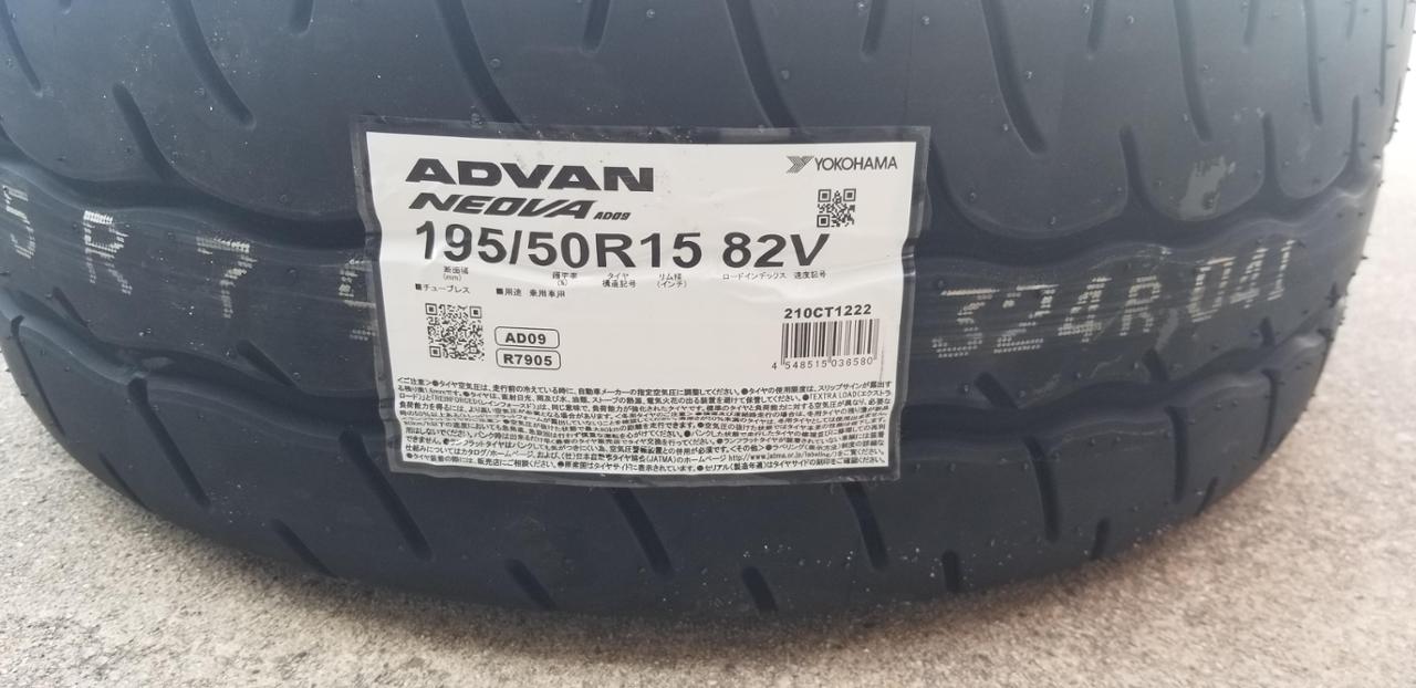 マ*G様 YOKOHAMA ADVAN NEOVA AD09 195/50R15 Yokohama ADVAN Neova AD09 195/50R15 82V