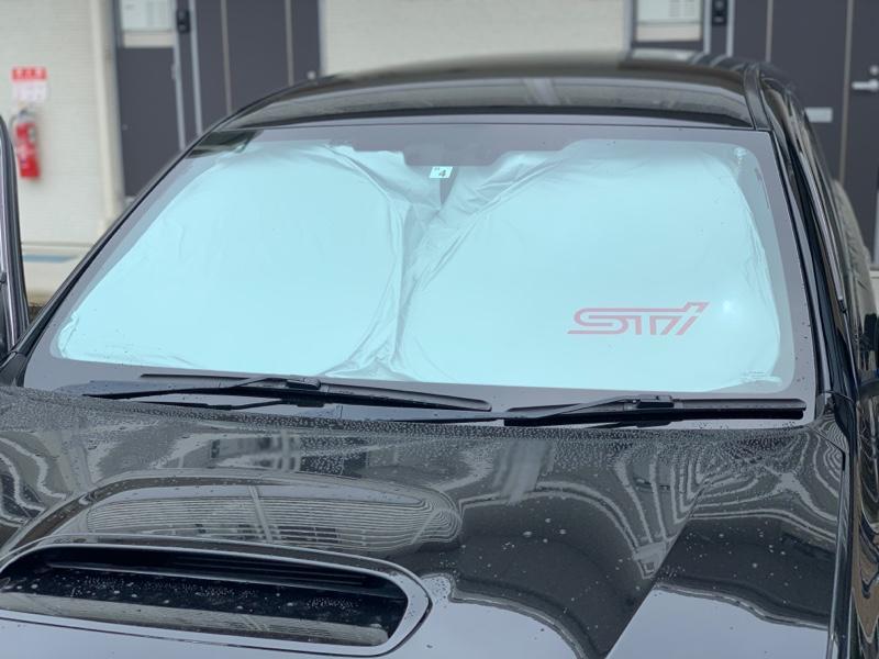 STI ステアリングカバー付サンシェードver.2 STI ハンドルカバー付きサンシェード Ver.2 取付作業 SUBARU WRX