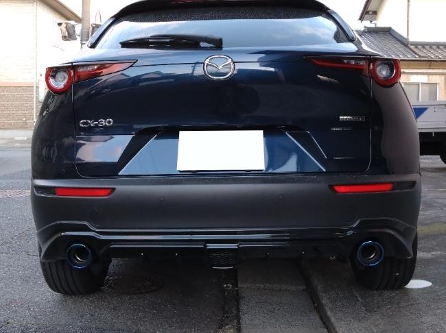 RIDERS HOUSE CX-30 マフラーカッター 100mm ブルー 耐熱