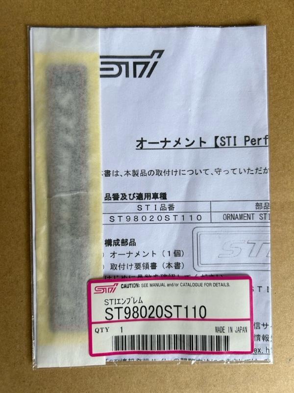STI performance エンブレム 1枚 ST98020ST110 - メルカリ